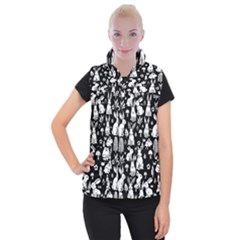 Easter Bunny Pattern Women s Button Up Vest by Valentinaart