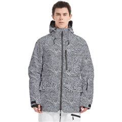 Dark Grey Snake Men s Multi Pockets Zip Ski And Snowboard Waterproof Breathable Jacket by DinkovaArt