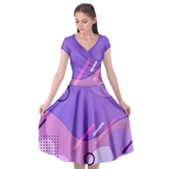 Colorful Labstract Wallpaper Theme Cap Sleeve Wrap Front Dress by Anend