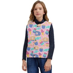 Ice Cream Donut Sweets Candie Kid s Button Up Puffer Vest	 by Apenda