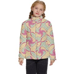 Abstract Pattern Design Scrapbooking Kids  Puffer Bubble Jacket Coat by Paksenen