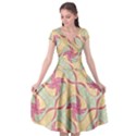Abstract Pattern Design Scrapbooking Cap Sleeve Wrap Front Dress View1
