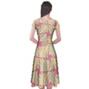 Abstract Pattern Design Scrapbooking Cap Sleeve Wrap Front Dress View2