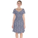 Blue Black Snake Pattern Short Sleeve Bardot Dress View1