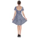 Blue Black Snake Pattern Short Sleeve Bardot Dress View2