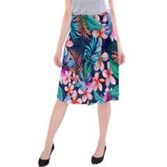 Hawaiian Flowers Hawaii Midi Beach Skirt by Cemarart