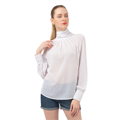 High Neck Long Sleeve Chiffon Top Icon