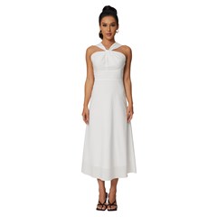 Sleeveless Cross Front Cocktail Midi Chiffon Dress Icon