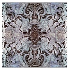 Turquoise Black Arabesque Repeats Large Satin Scarf (square) by kaleidomarblingart