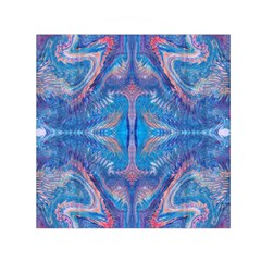 Blue Repeats Small Satin Scarf (square) by kaleidomarblingart